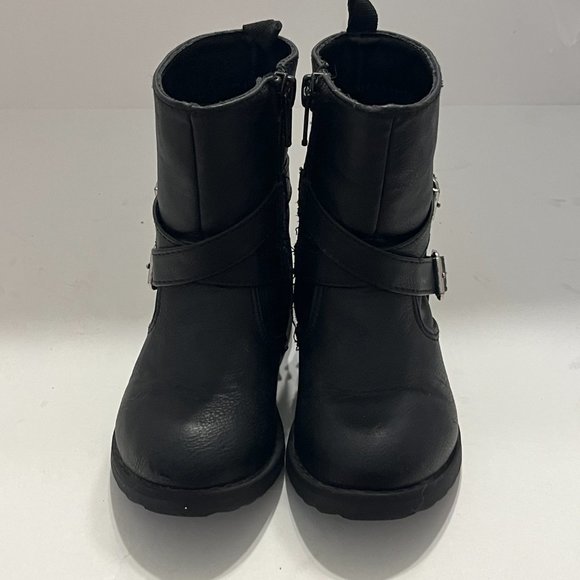 BABY GAP | Girls Toddler Moto Boots True Black Size 6 - Picture 4 of 7